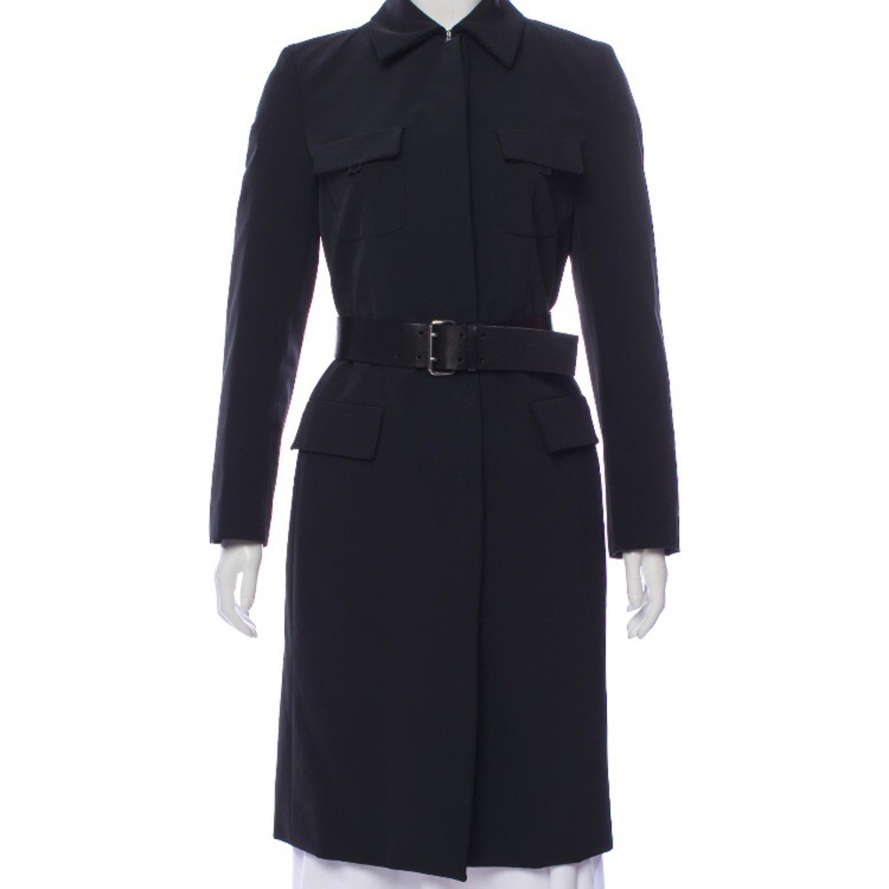 Prada Black Belted Trench Coat